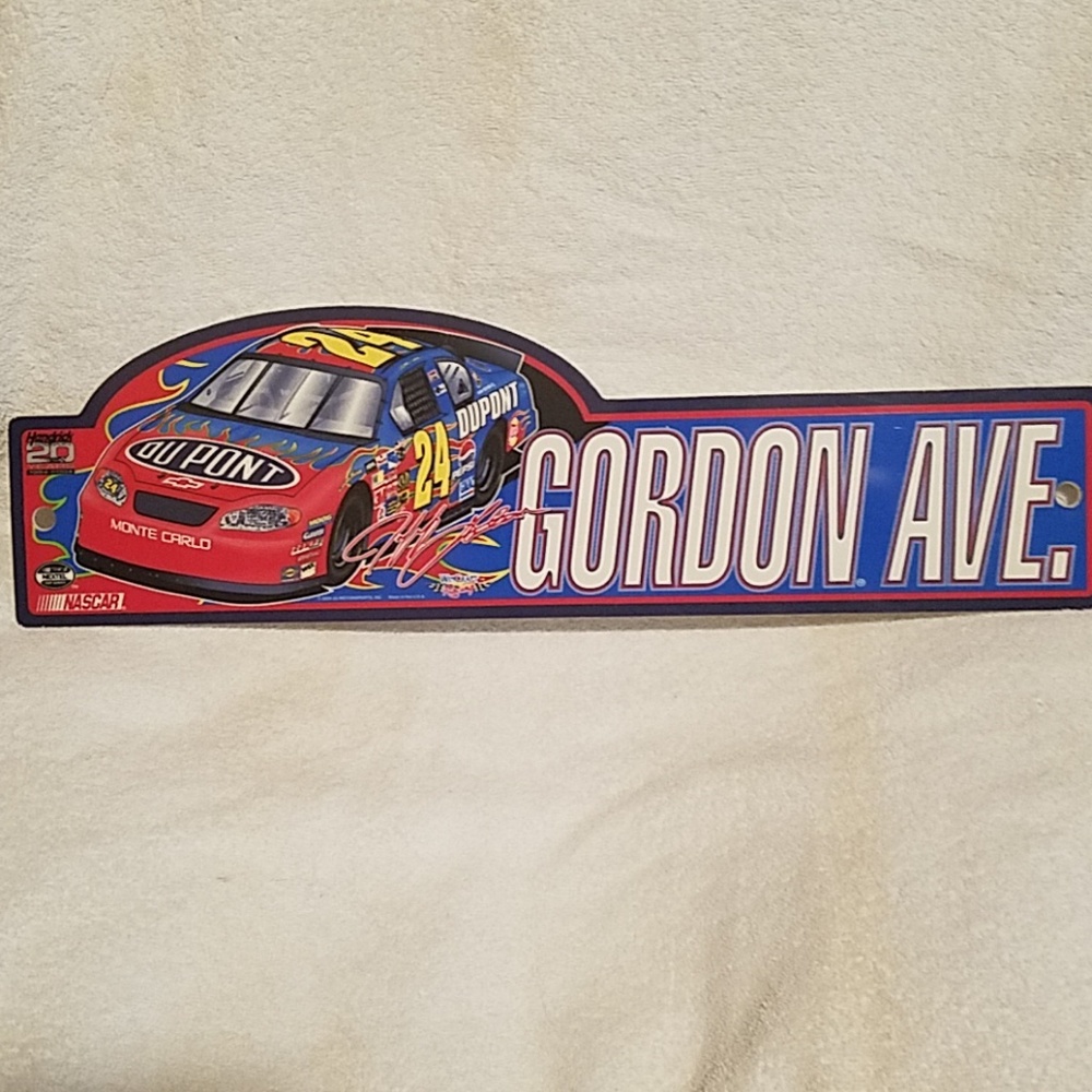 Jeff Gordon plastic sign
